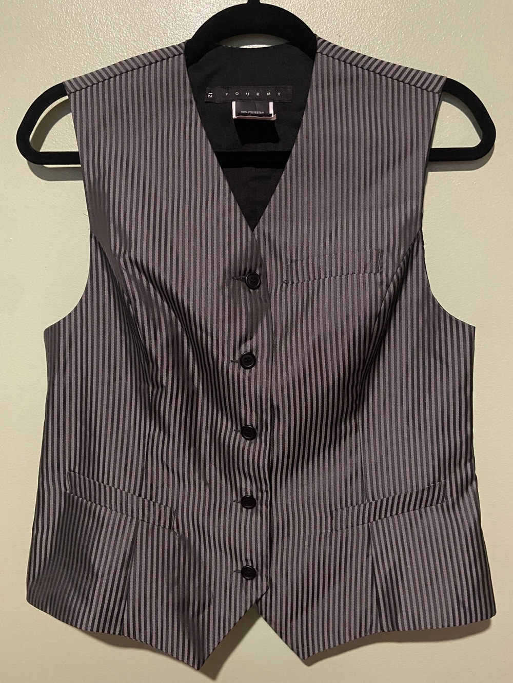 Fourmy Vertical Striped Metallic Vest